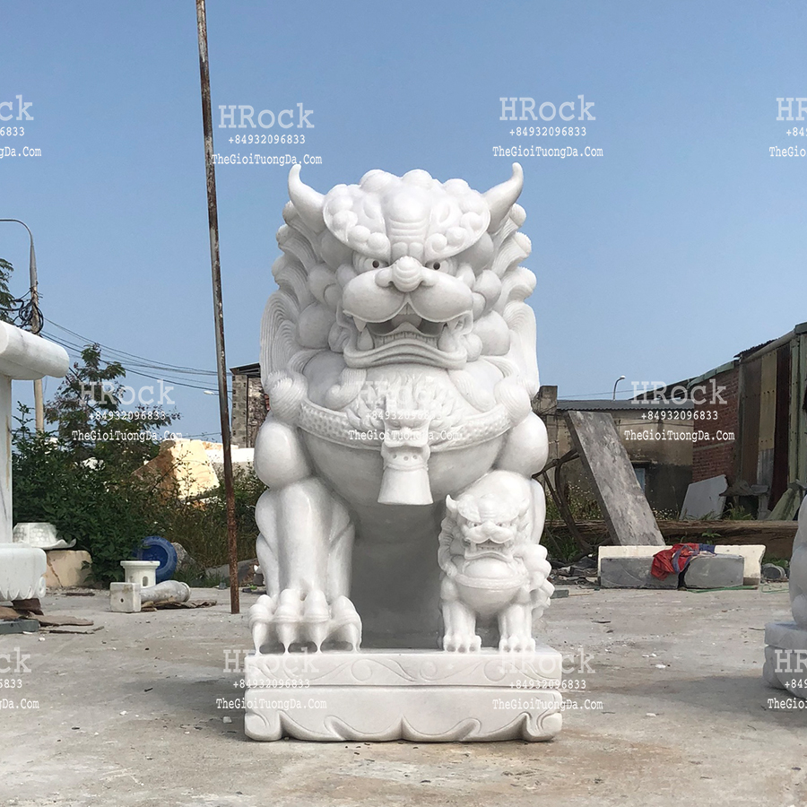 The White Marble Foo Dog