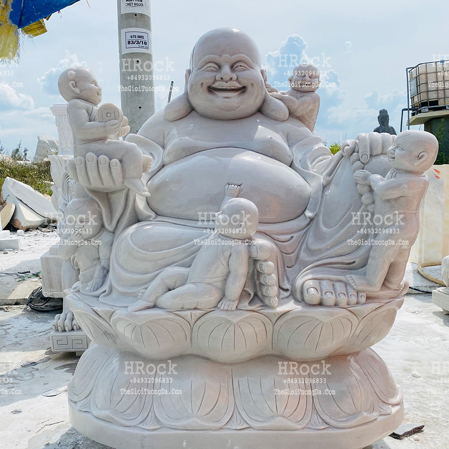 The Fat and Happy Buddha White Marble